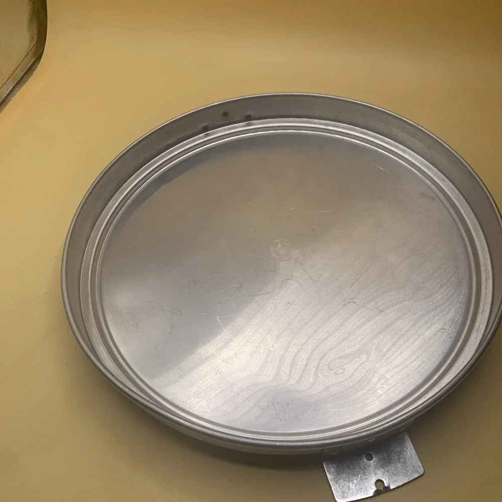 Vintage  Kromex Aluminum CAKE On The Front Base And Lid With Black Handle