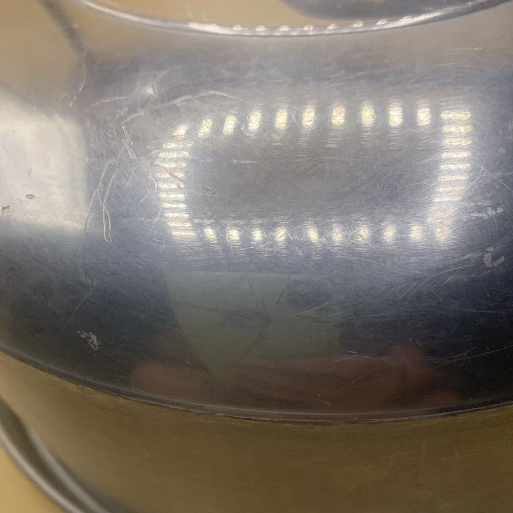 Vintage  Kromex Aluminum CAKE On The Front Base And Lid With Black Handle