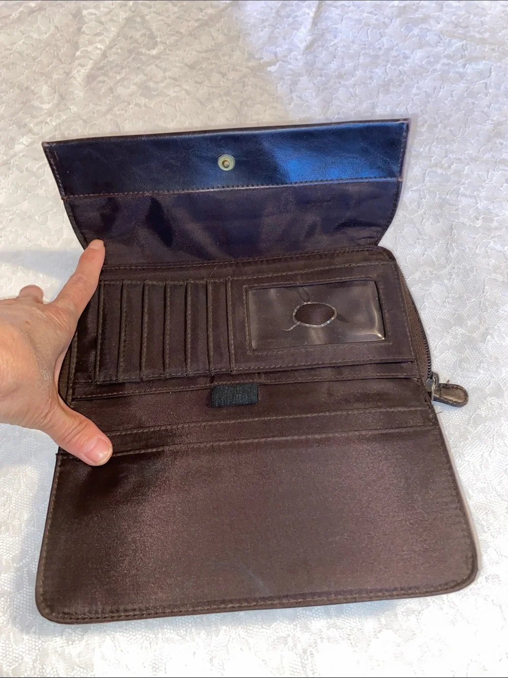Villager Dark Brown Trifold Leather wallet