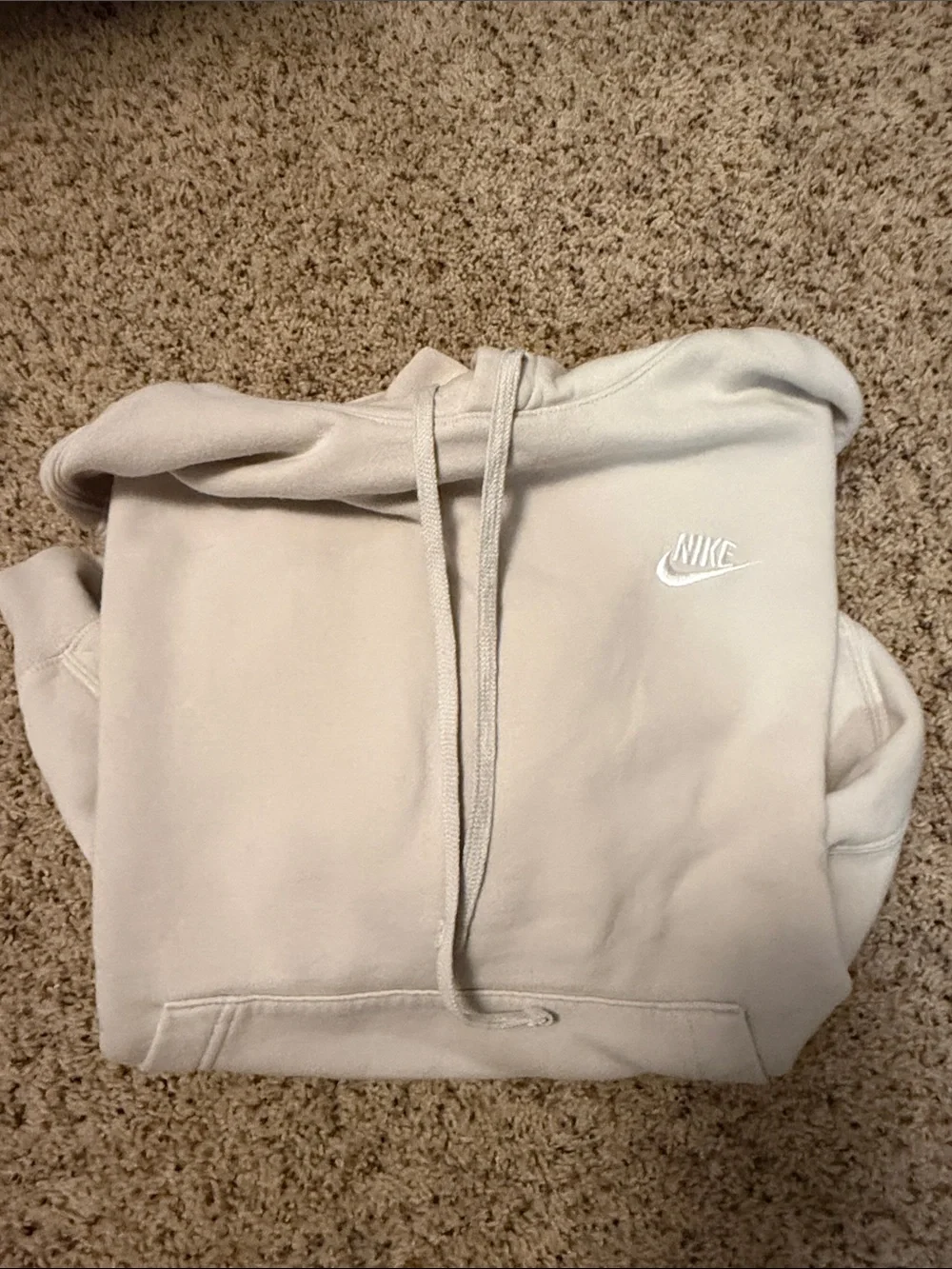Nike Cream Pullover Hoodie with White Swoosh
