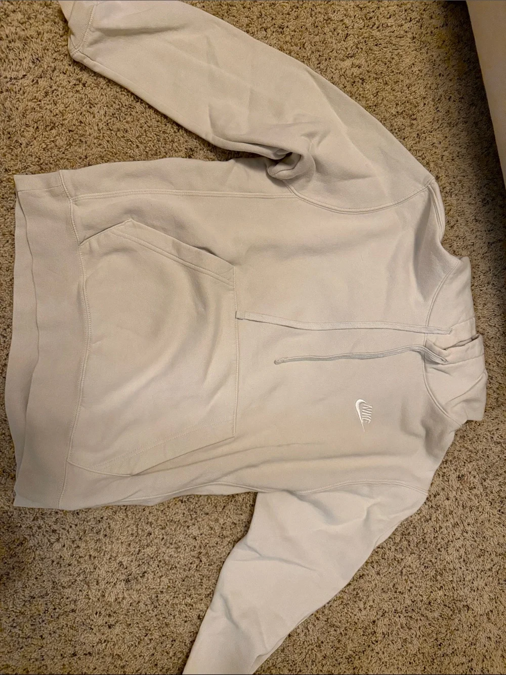Nike Cream Pullover Hoodie with White Swoosh