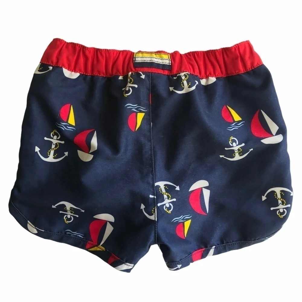 Hanna Andersson red white and blue bathing suit with trunks and rash guard