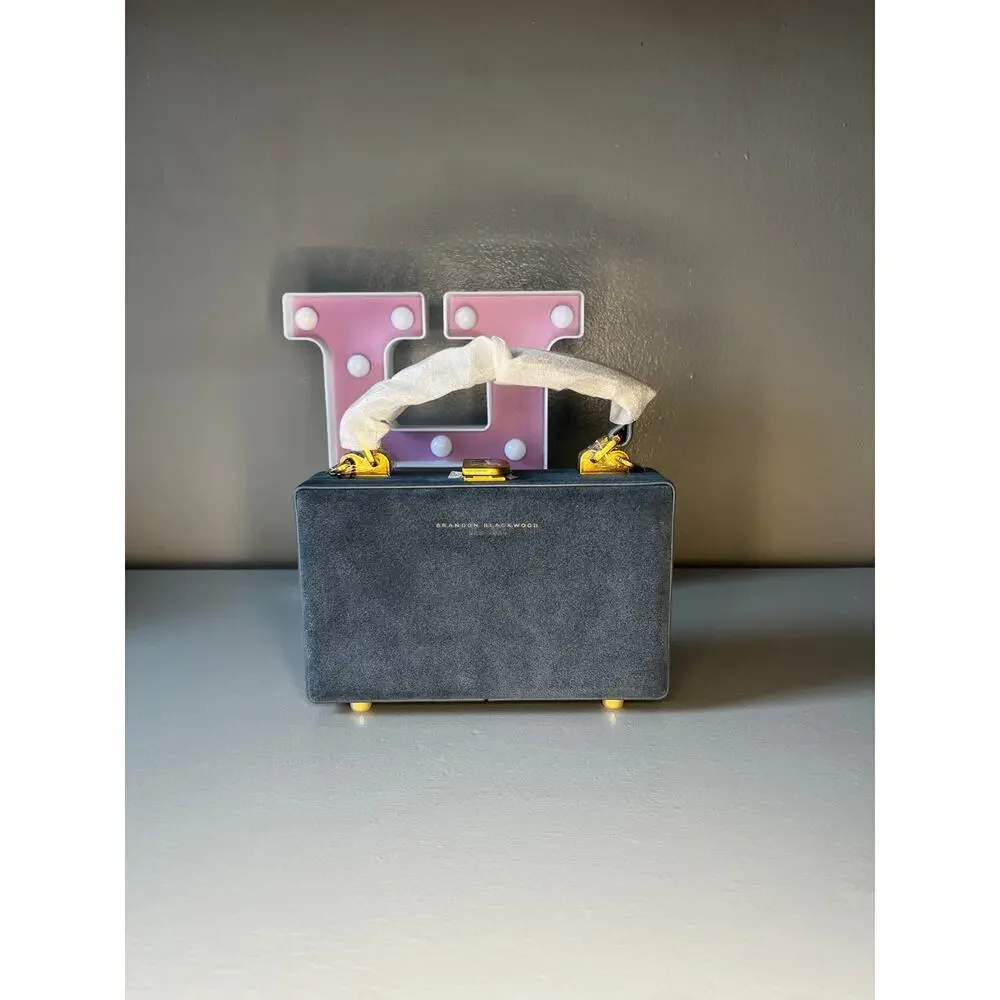 Brandon Blackwood Slim Suede Trunk with Brass Hardware