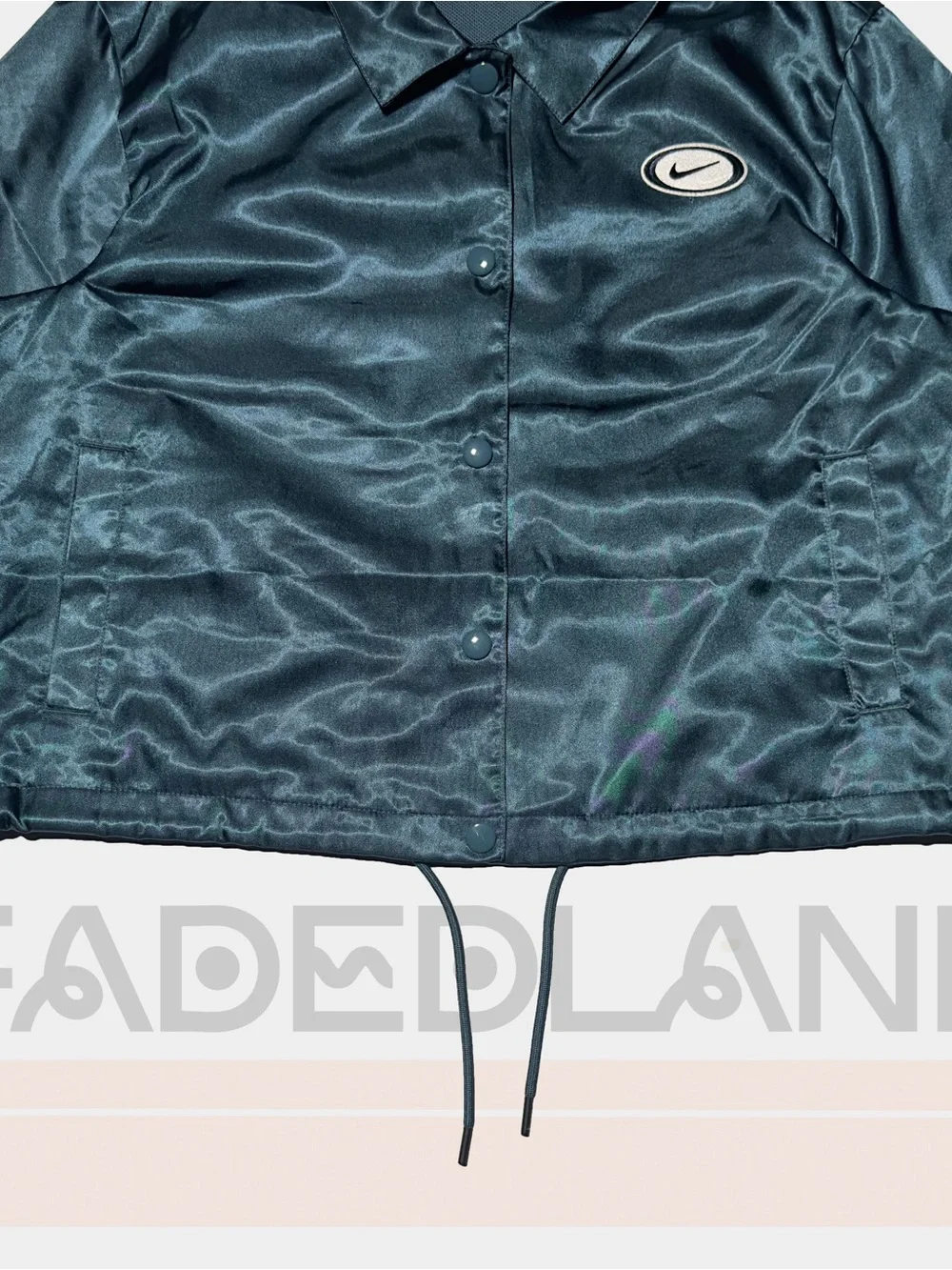 Nike Women's Blue Cropped Coach Jacket