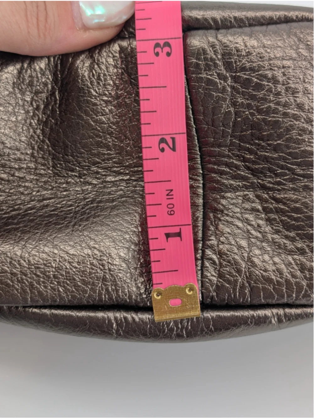 HOBO Knox Sling Pewter Metallic Bronze Genuine Leather Crescent Shoulder Bag