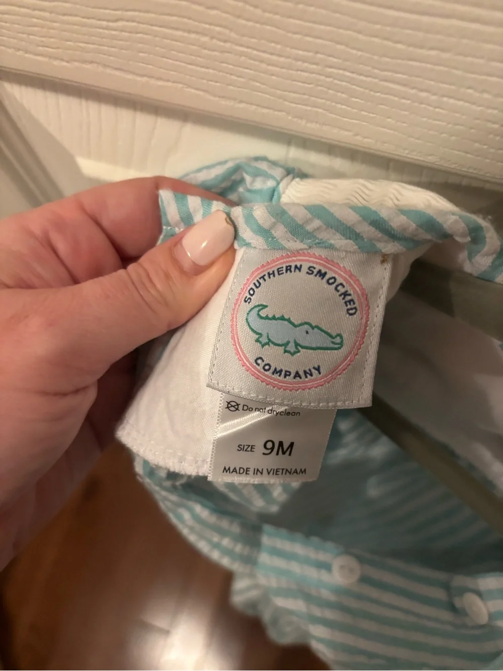 EUC Smocked Bubble with Horse Racing Embroidery