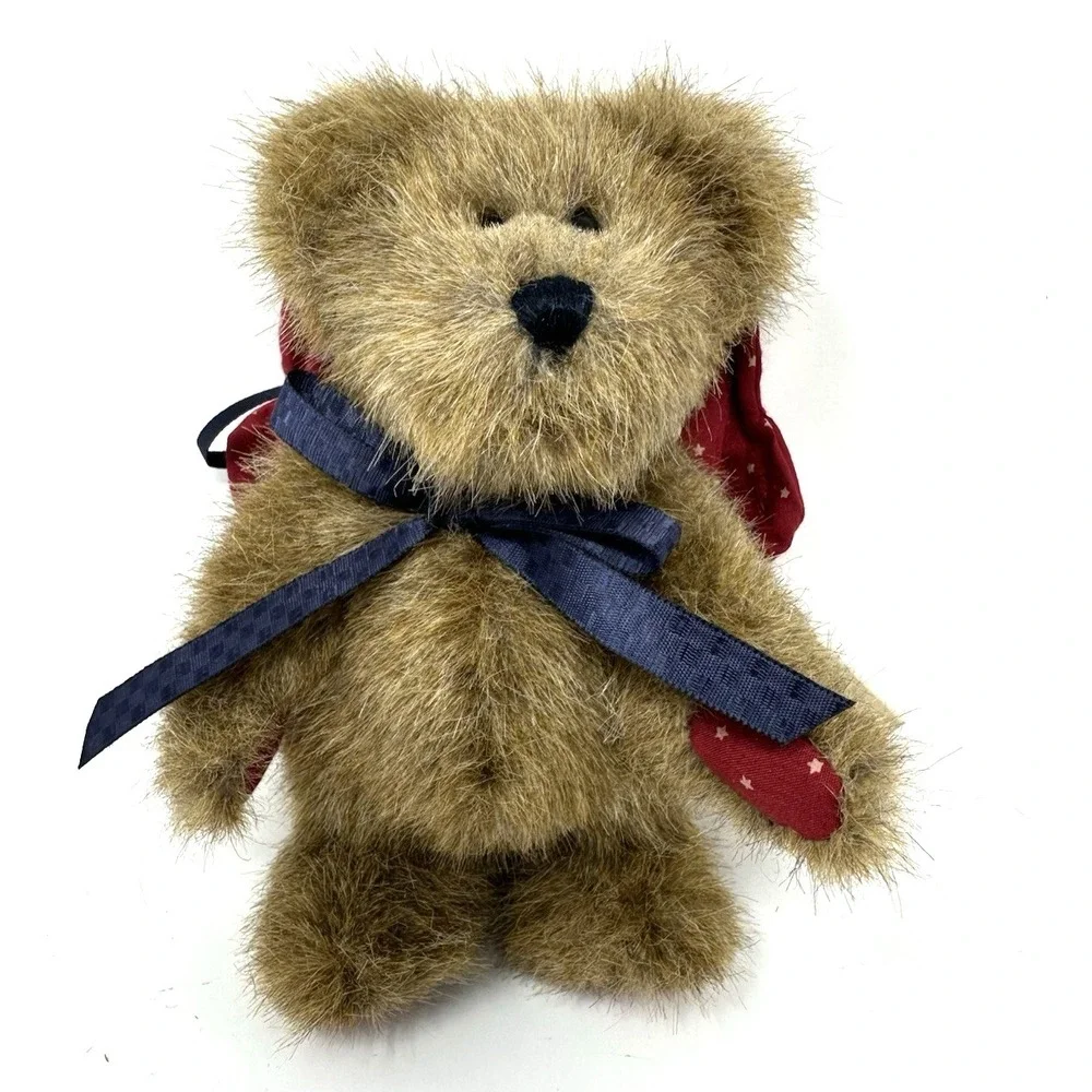 Boyds Angel Bear Ornament Betsie Angelstar Patriotic Red Wings 6