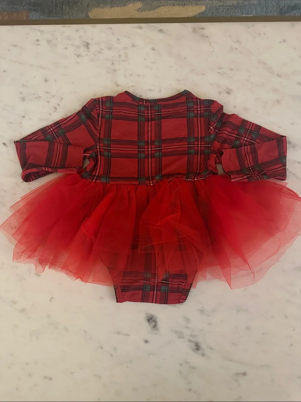 Angel Dear Red Plaid Tutu Bodysuit