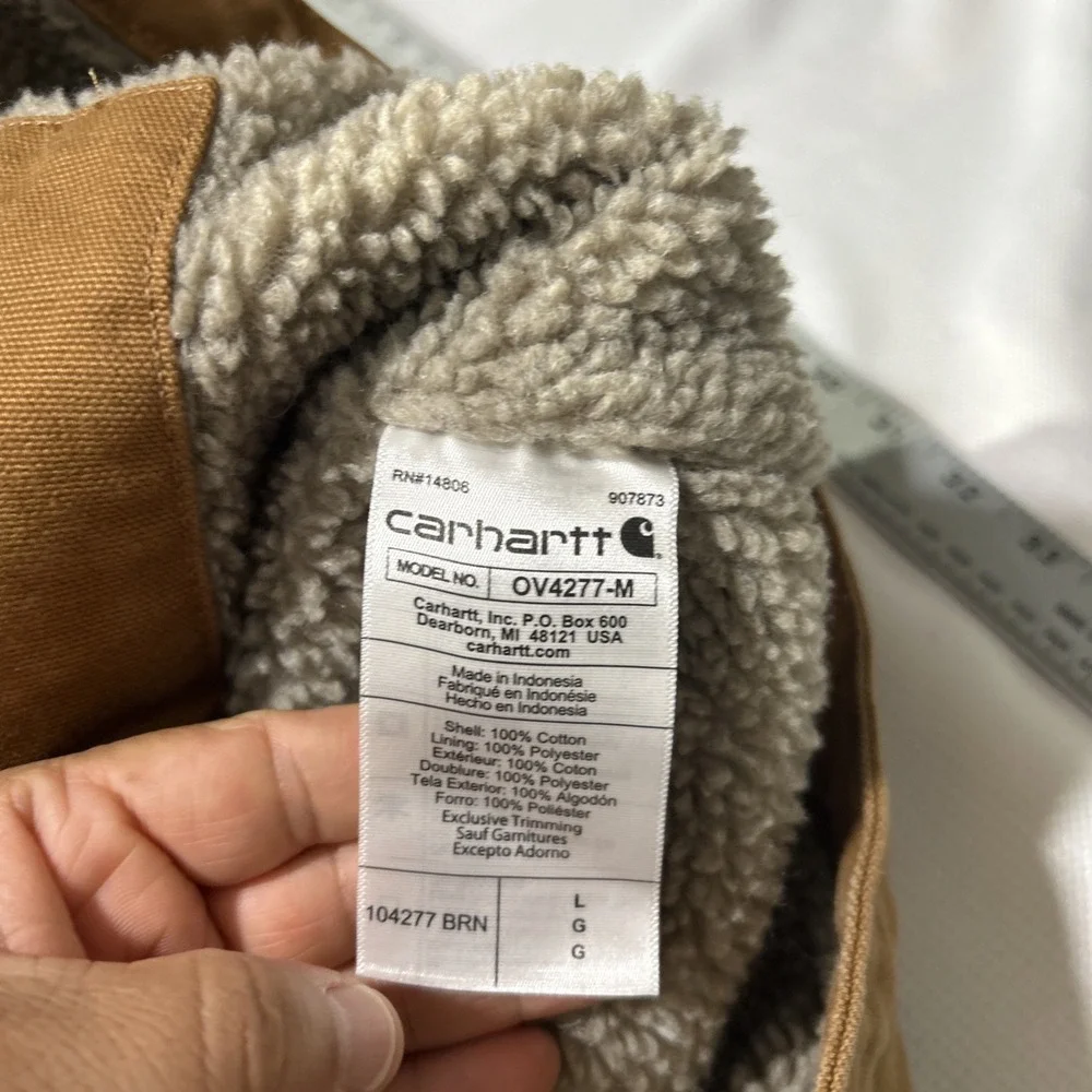 Carhartt Mock Neck Sherpa Lined Vest Mens Large BRN Loose Duck