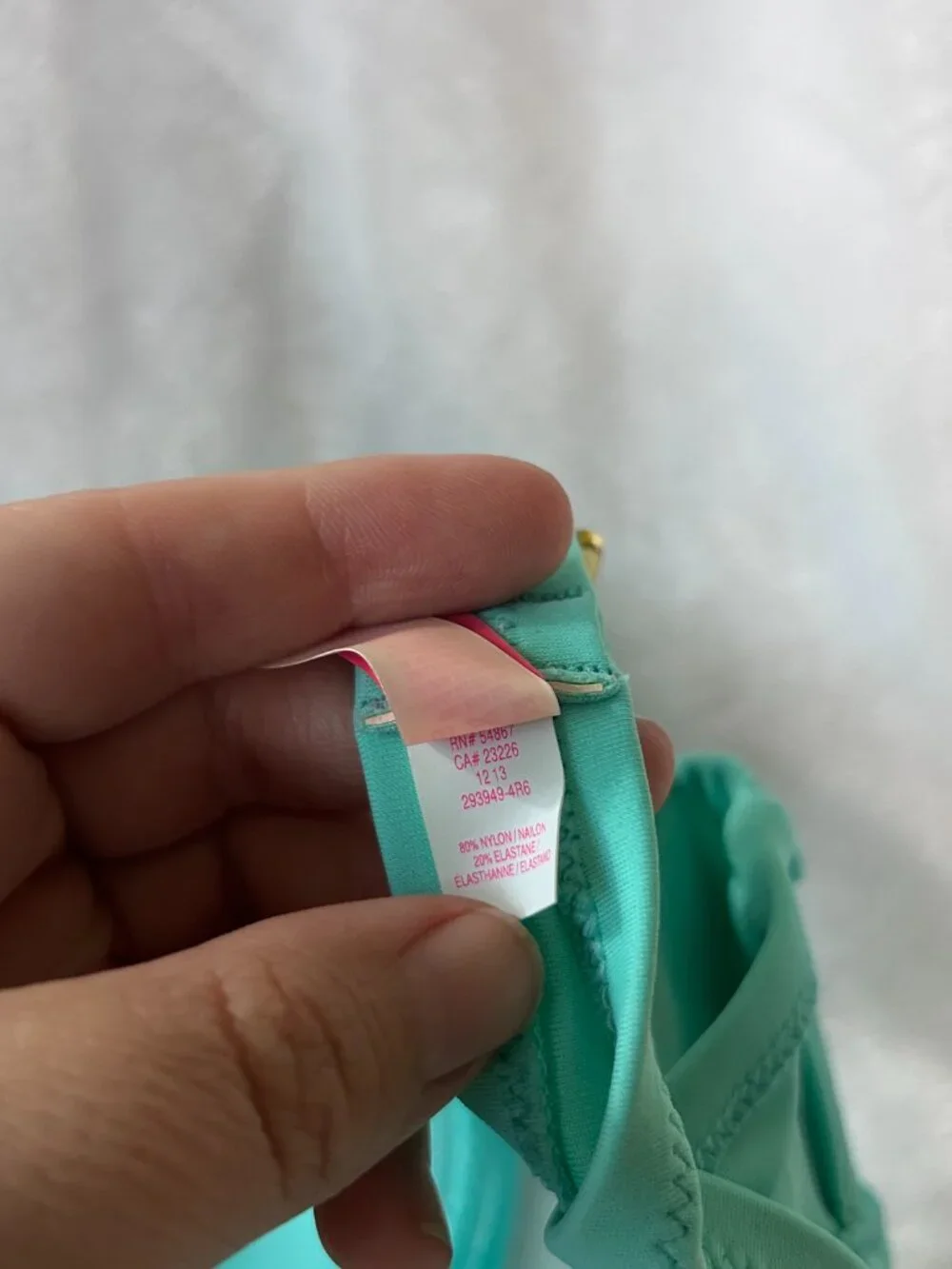 Victorias Secret Strapless Bikini Top Womens 32B Teal Padded Bandeau Swim Top