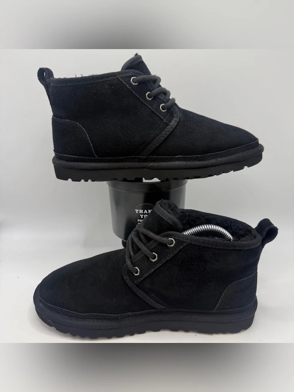 UGG Neumel Men’s Size 8 Black Suede Shearling Lace Up Chukka Boots