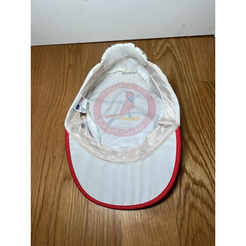 Vintage St. Louis Cardinals Hat Cap Elastic Back White Red MLB Baseball Mens 80s
