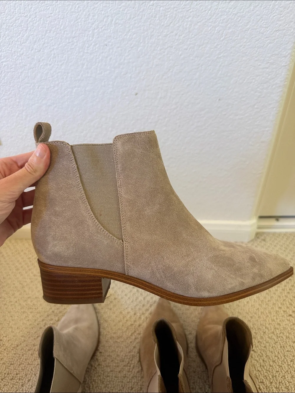 Bundle of Taupe Suede Chelsea Ankle Boots
