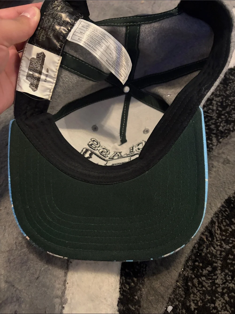 CLASS 1-A Grey & Blue Anime Print Snapback Hat