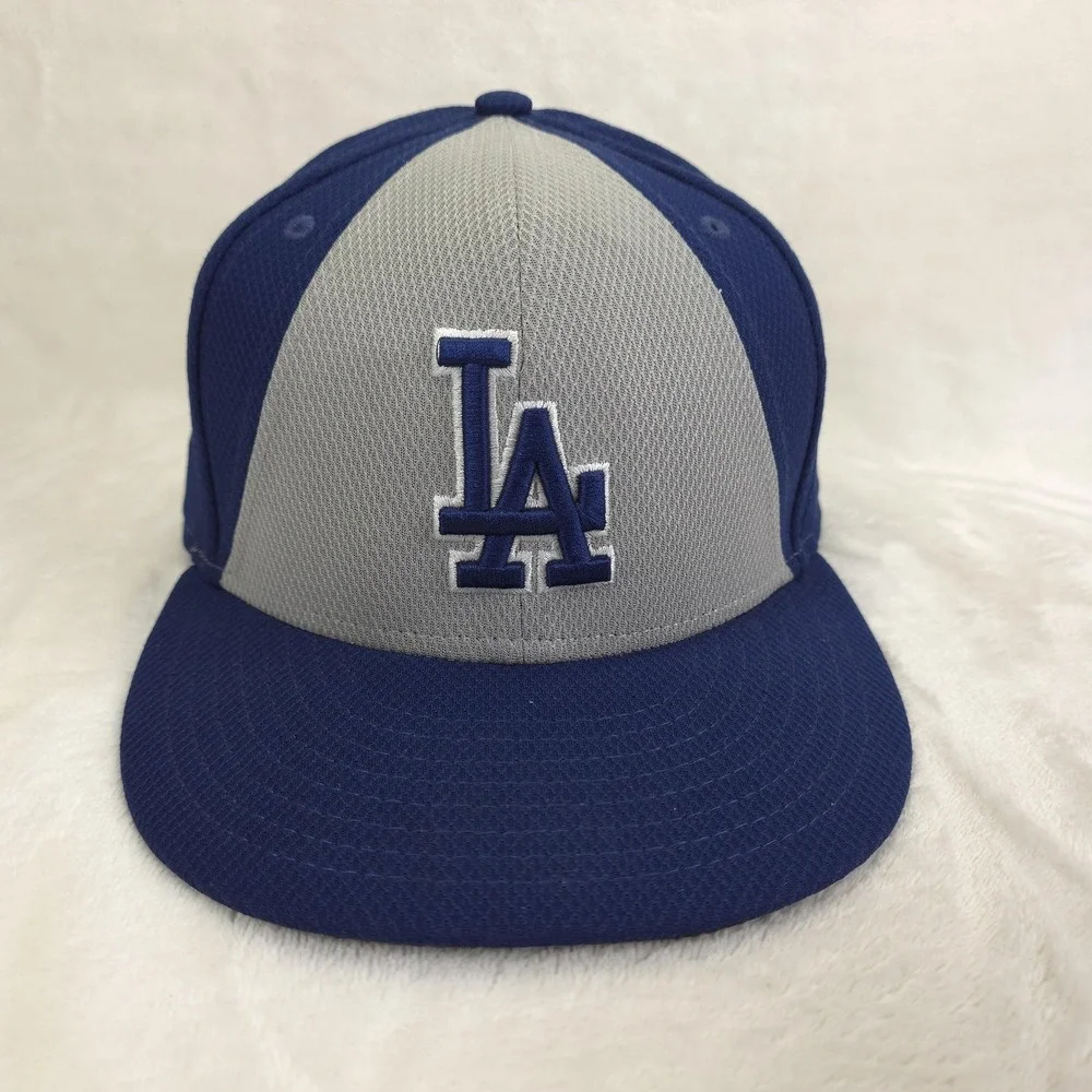 Los Angeles Dodgers Hat Players Cap Mens Fitted 7 3/8 Blue MLB Baseball New‎ Era