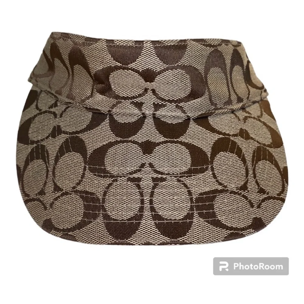 💎 COACH VINTAGE SIGNATURE LOGO VISOR IN BROWN