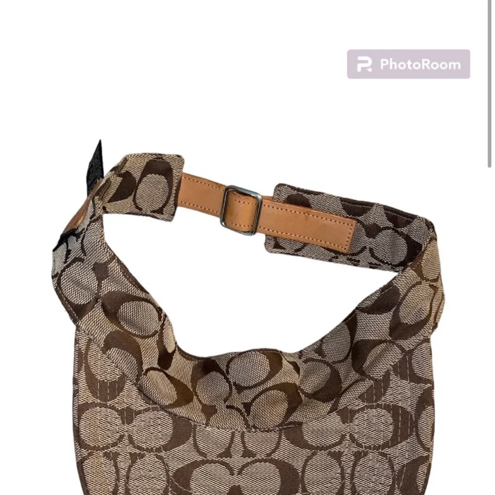 💎 COACH VINTAGE SIGNATURE LOGO VISOR IN BROWN
