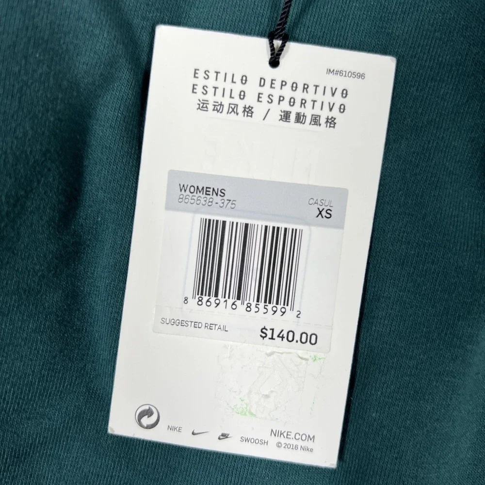 NikeLab Skirt Womens XS Green French Terry Athletic Zip Pocket 865538-375‎