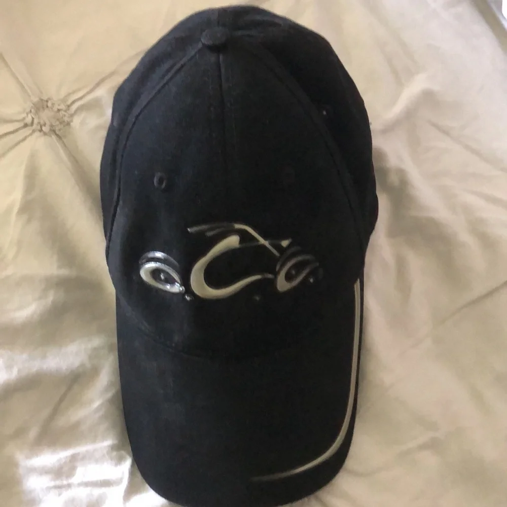 OCC Black, orange county choppers hat As seen in PacSun