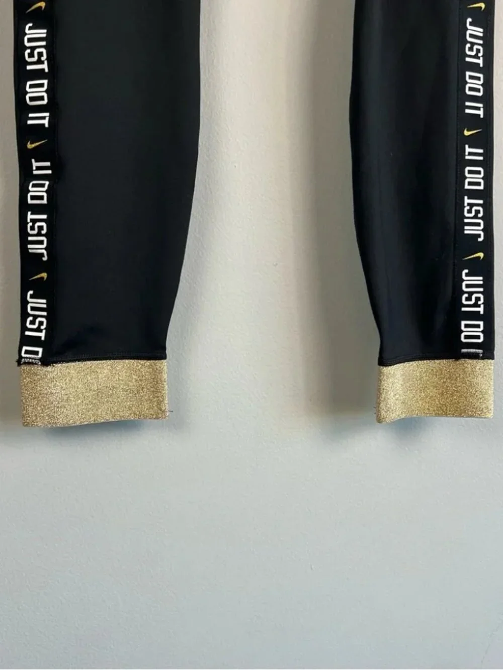 Nike Dri-FIT Just Do It Glitter Cuff 7/8 Leggings Black Size S