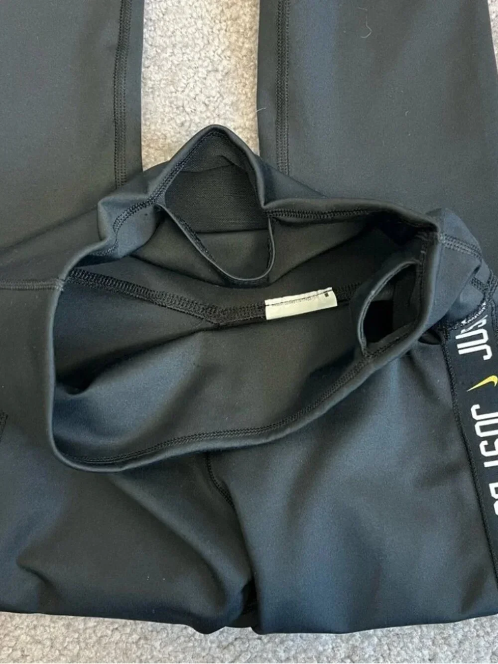 Nike Dri-FIT Just Do It Glitter Cuff 7/8 Leggings Black Size S