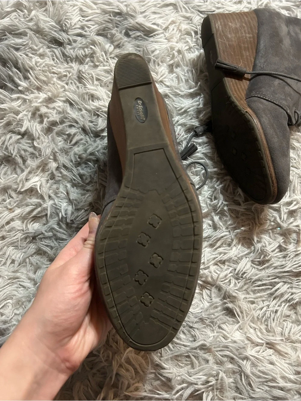 Dr. SchollsGray Suede Wedge Ankle Booties
