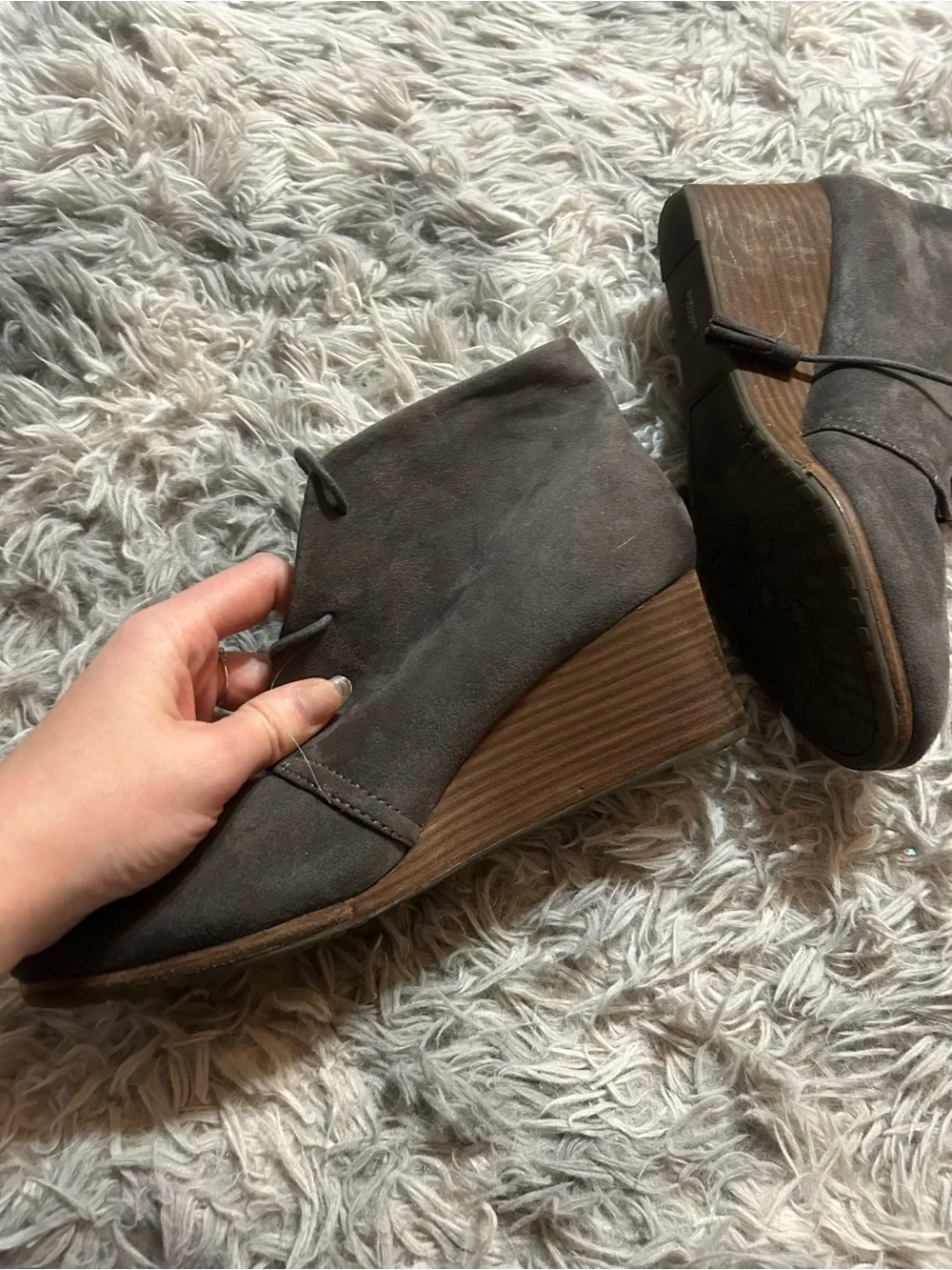 Dr. SchollsGray Suede Wedge Ankle Booties