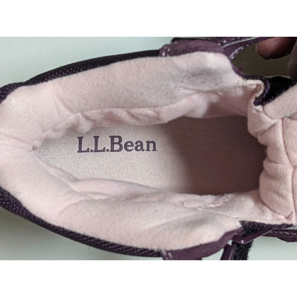 LL Bean Women's Snow Sneaker Boots TEK 2.5 PrimaLoft Purple 7.5 M 3-Straps