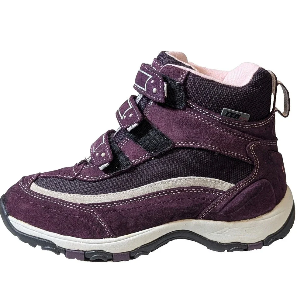 LL Bean Women's Snow Sneaker Boots TEK 2.5 PrimaLoft Purple 7.5 M 3-Straps