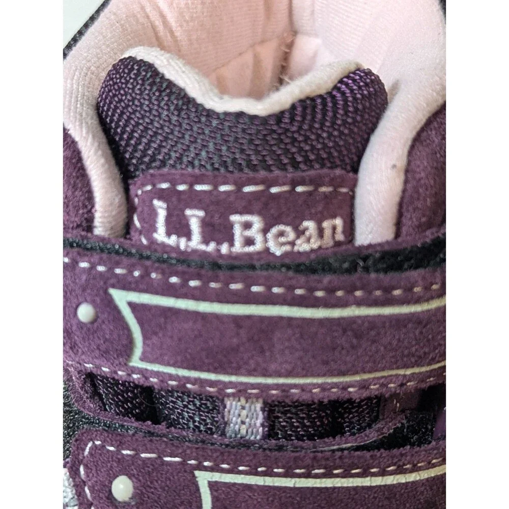 LL Bean Women's Snow Sneaker Boots TEK 2.5 PrimaLoft Purple 7.5 M 3-Straps