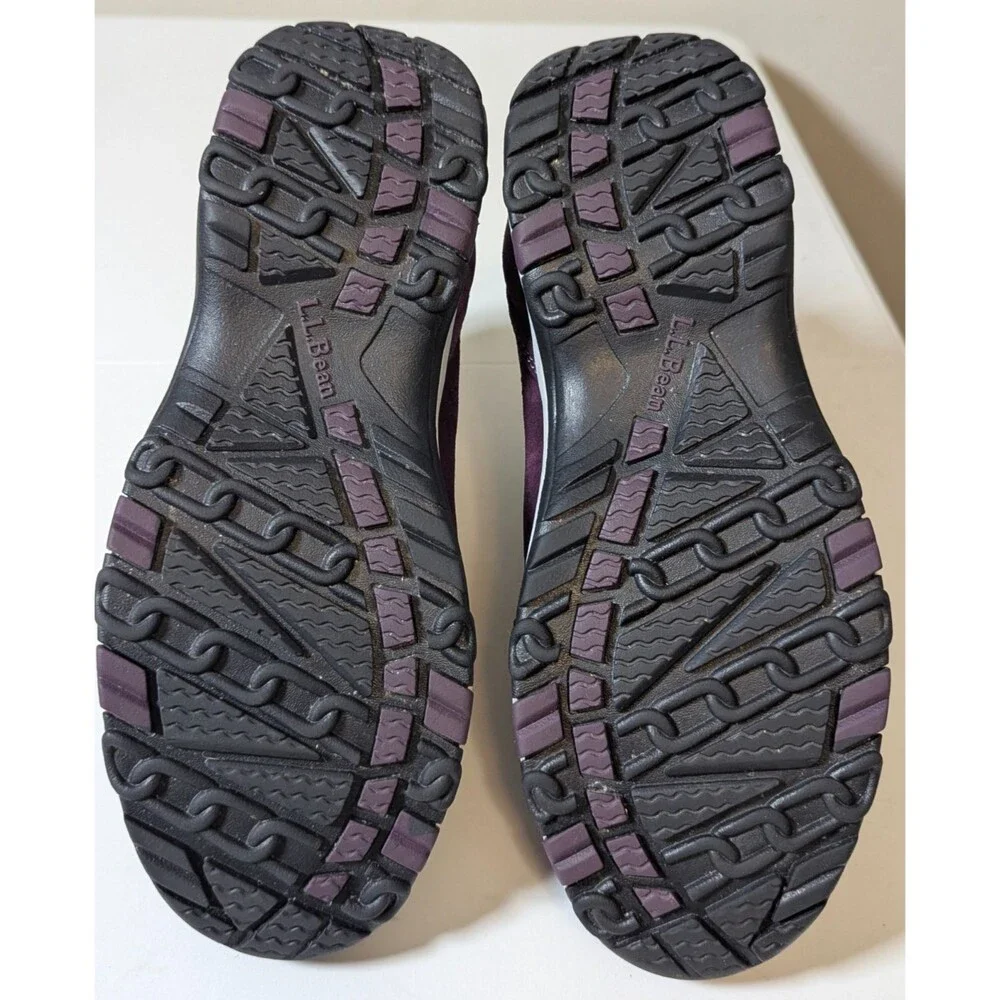 LL Bean Women's Snow Sneaker Boots TEK 2.5 PrimaLoft Purple 7.5 M 3-Straps