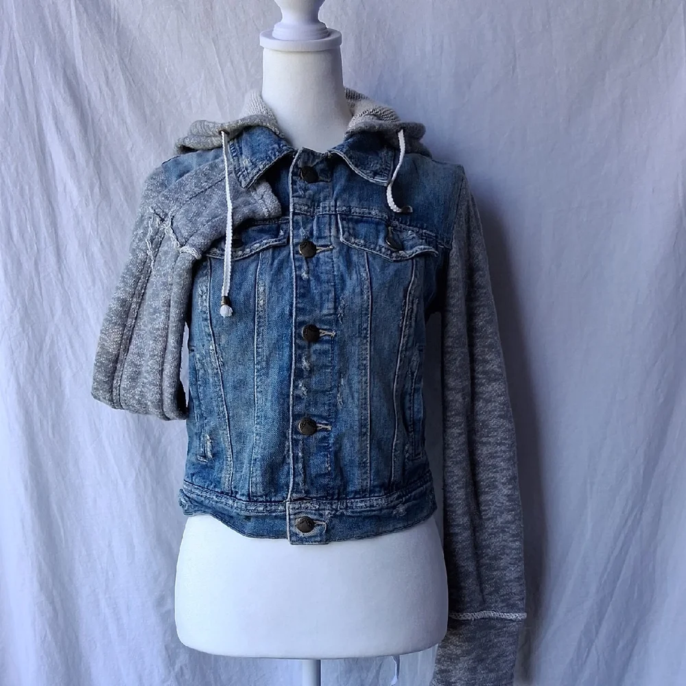 Free People Hooded Denim Jacket XS