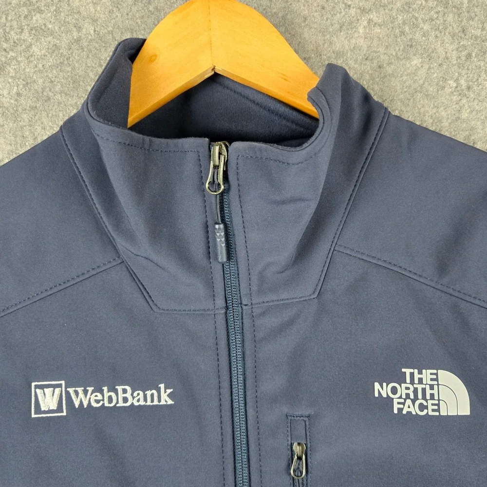 The North Face WindWall Jacket Mens Small Navy Blue Softshell Full Zip Logo