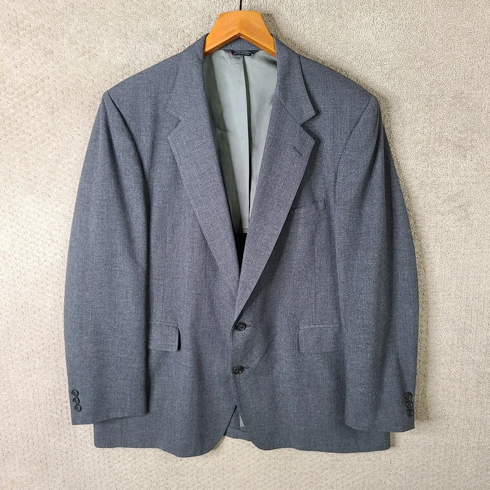 Vintage Brookford Jacket Mens 43R Gray Blazer Two Button‎ Suit Coat Formal Wear