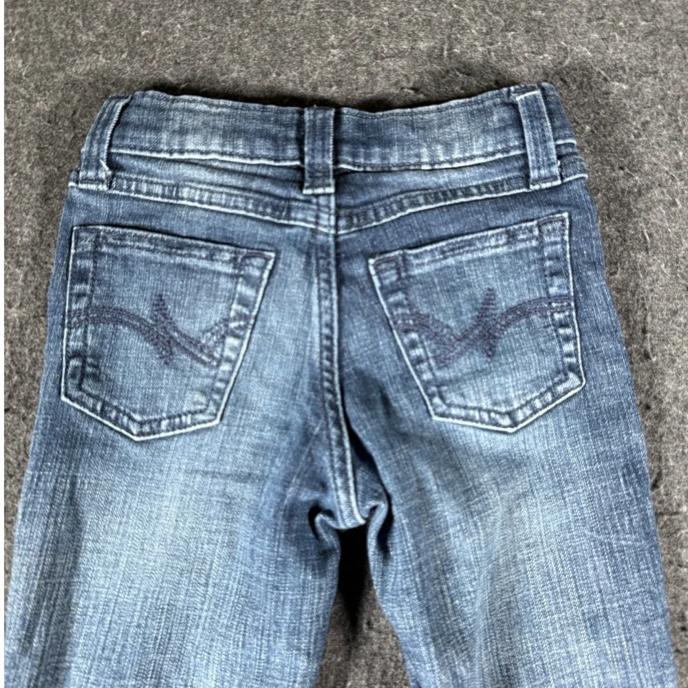 Wrangler Girls Slim Fit Bootcut Jeans Blue Medium Wash Adjustable Waist 8 Slim