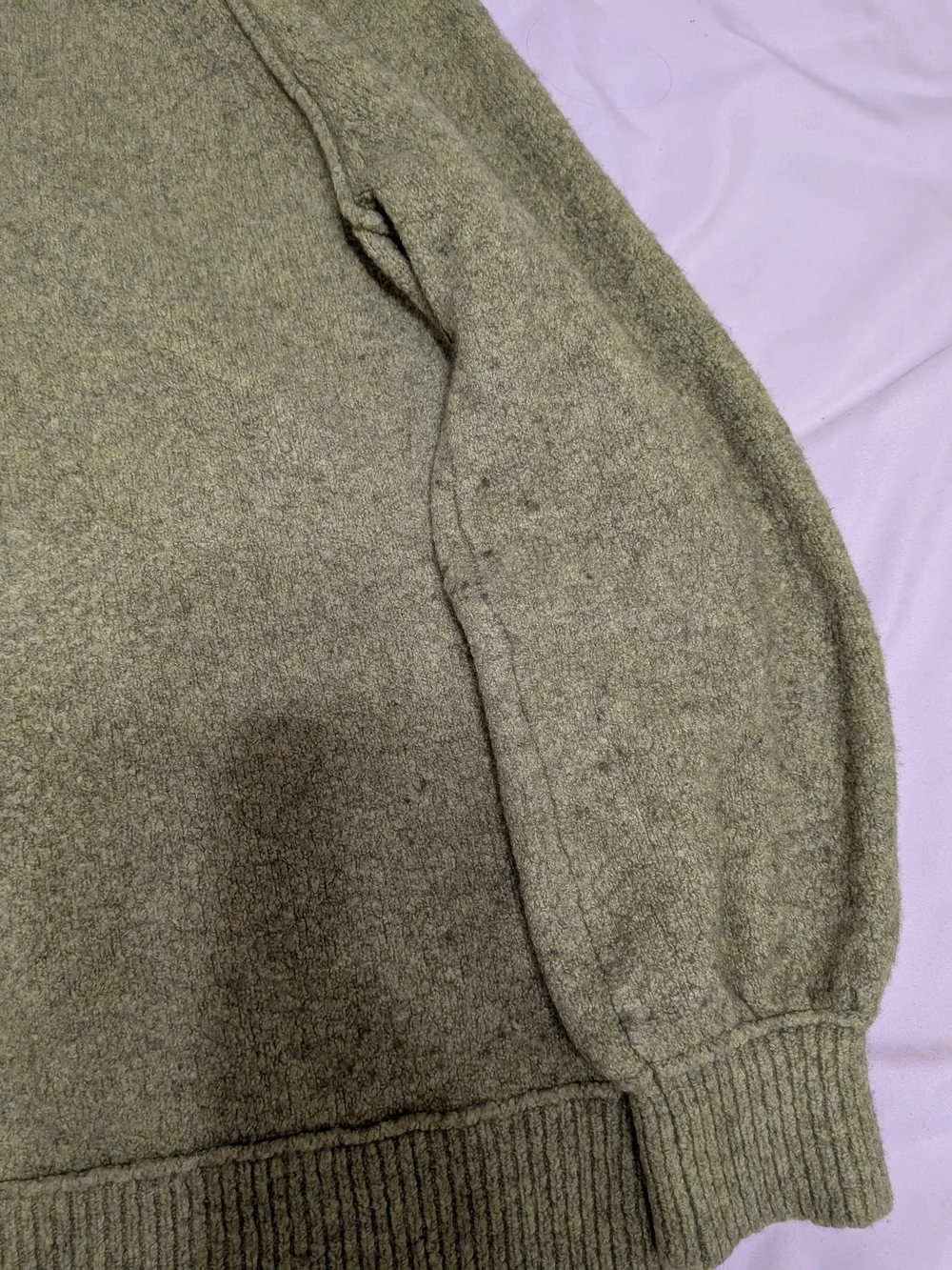 Free People Olive Green Off-the-Shoulder Knit Sweater