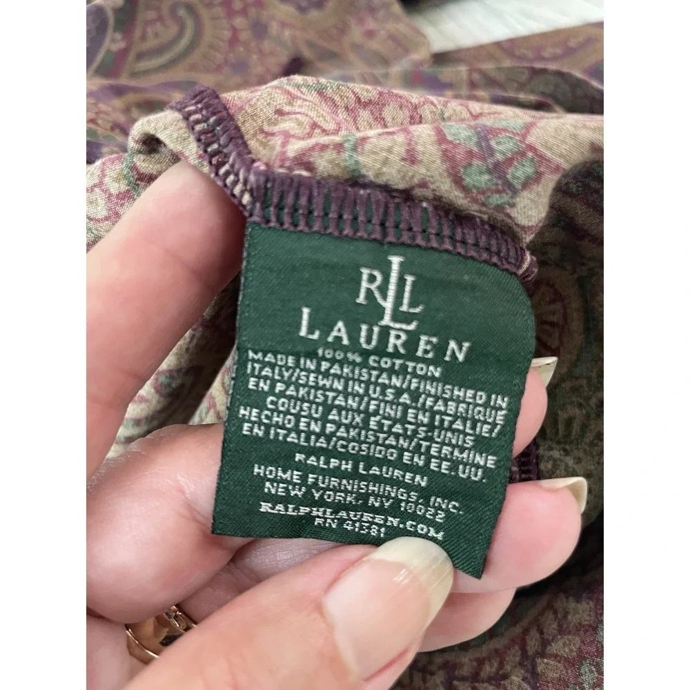 Vtg 4 Pc Ralph Lauren New Bohemian Paisley Purple QUEEN Sheet  Flat Fitted Cases