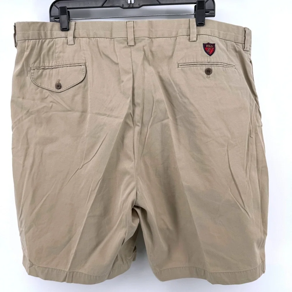 Polo Golf Ralph Lauren Fairway Golf Short Mens 42 Khaki Tan Pleated Cotton Chino
