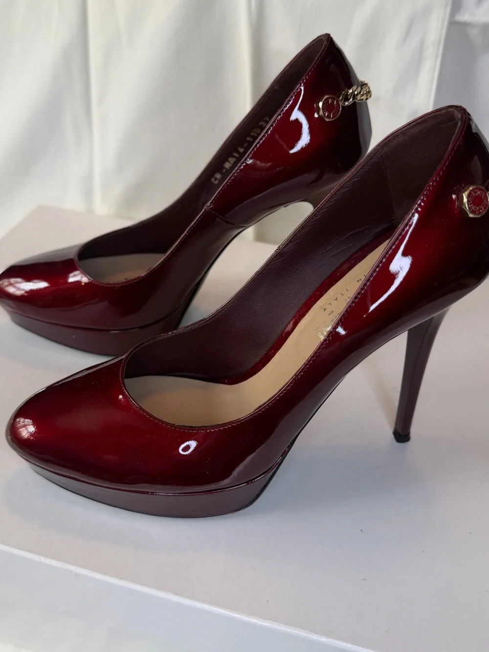 Women's Burgundy Patent Leather Pumps