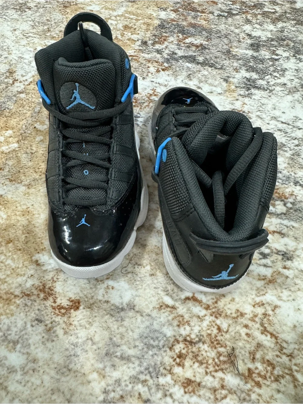Jordan Kids' Black with University Blue Jumpman Sneakers