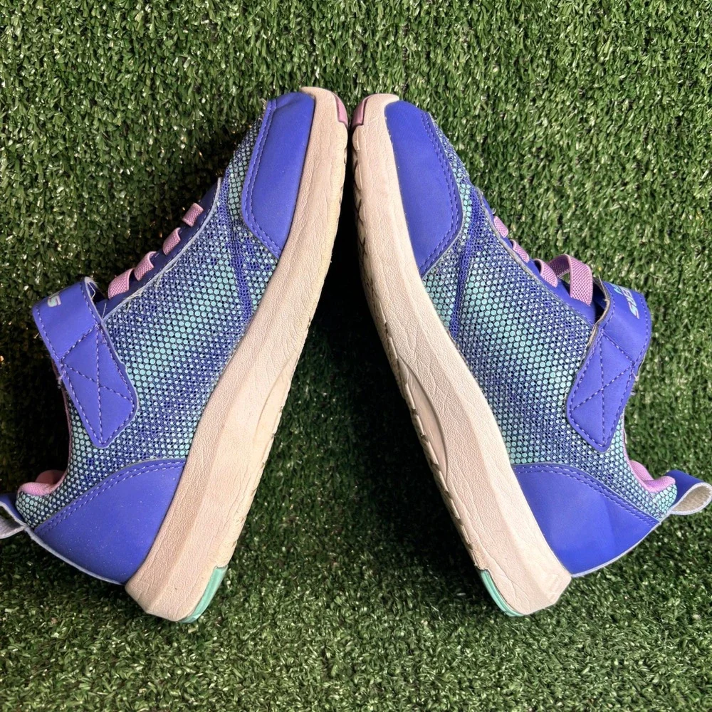Skechers Dynamic Tread Journey Time Athletic Sneaker Blue Lavender Kids Sz 13.5