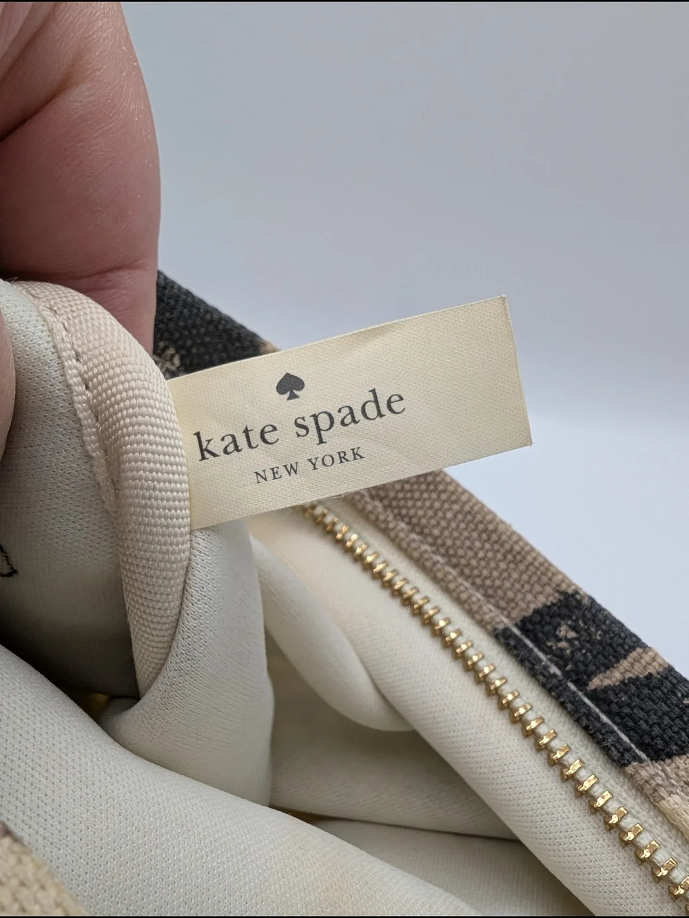 kate spade Floral Bow Canvas Wristlet in Neutral Tones 10