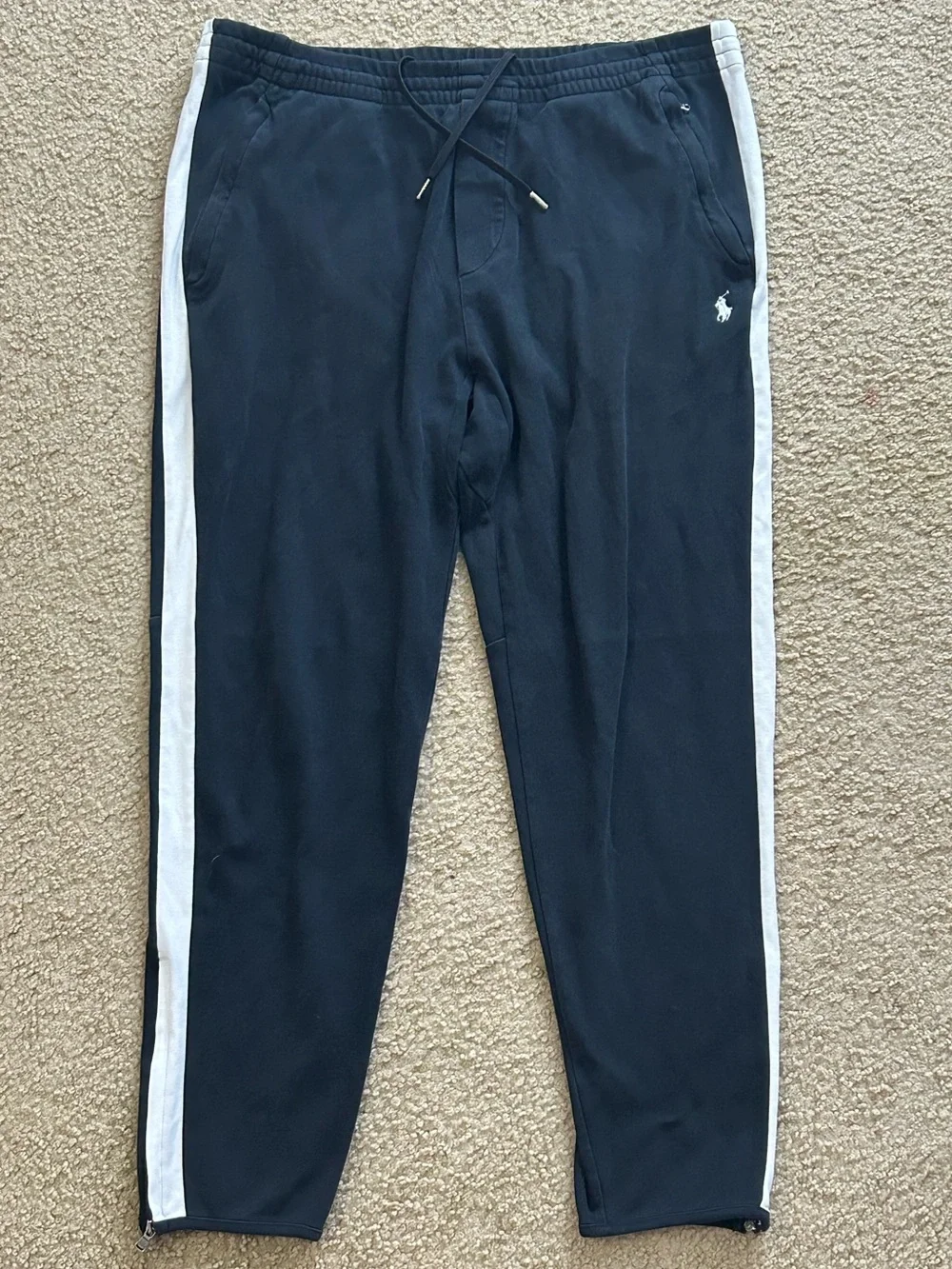 Polo Ralph Lauren Men's Sz XL Cotton Drawstring Interlock Track Pants Black 28”