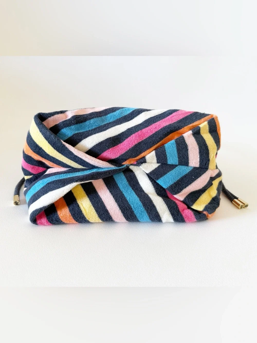 Juicy Couture Bag Terry Cotton Multicolor Striped Shoulder Beach Travel Small
