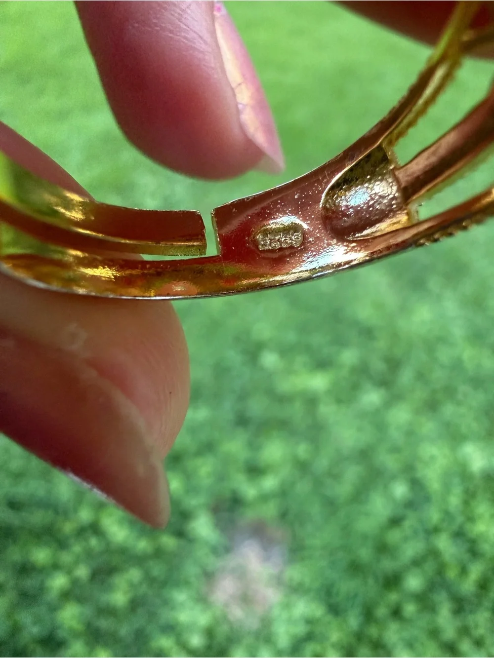 925 Sterling Silver Gold-Tone Ring with Clear Crystal Center