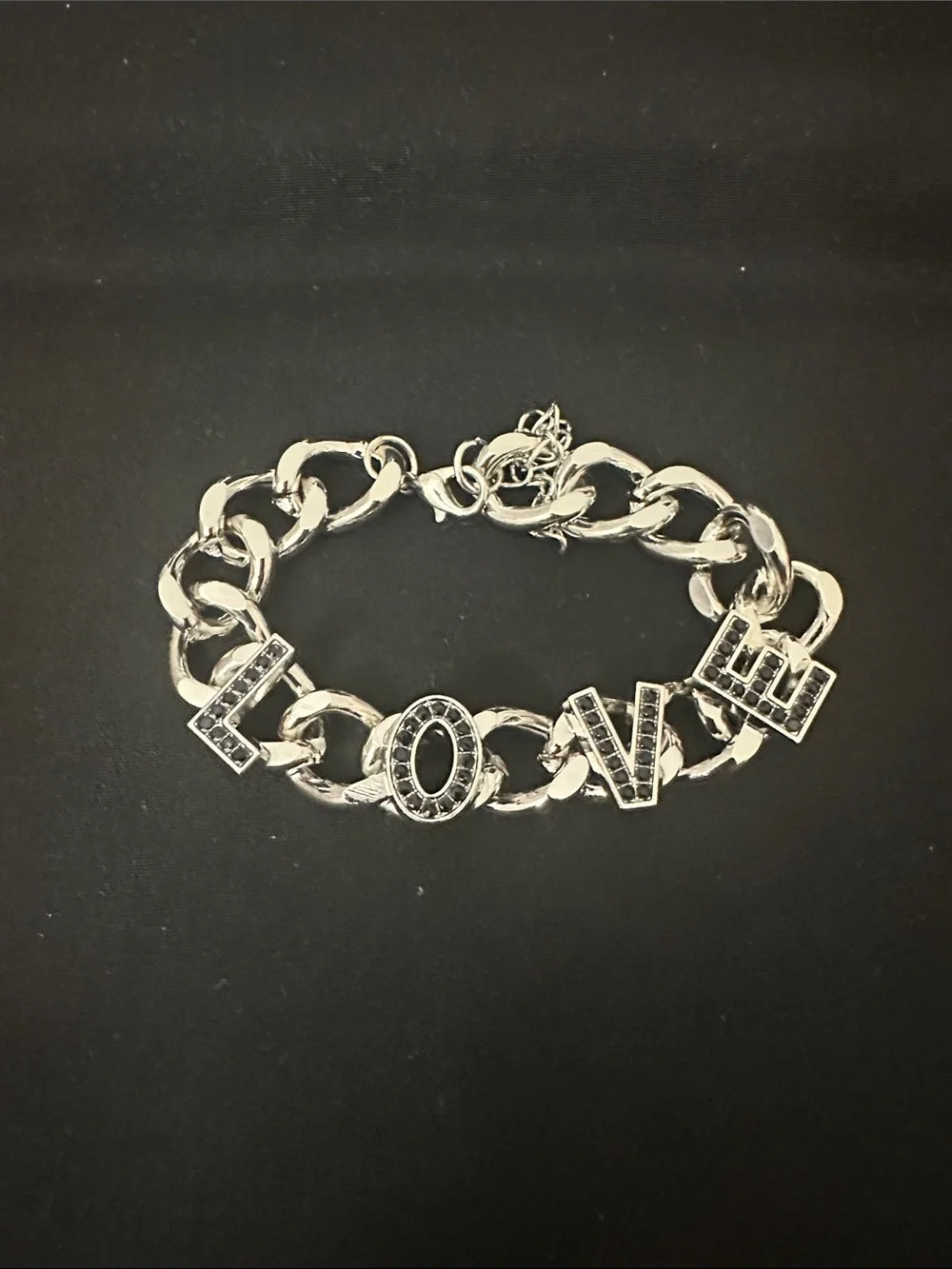 LOVE Charm Silver Chain Bracelet
