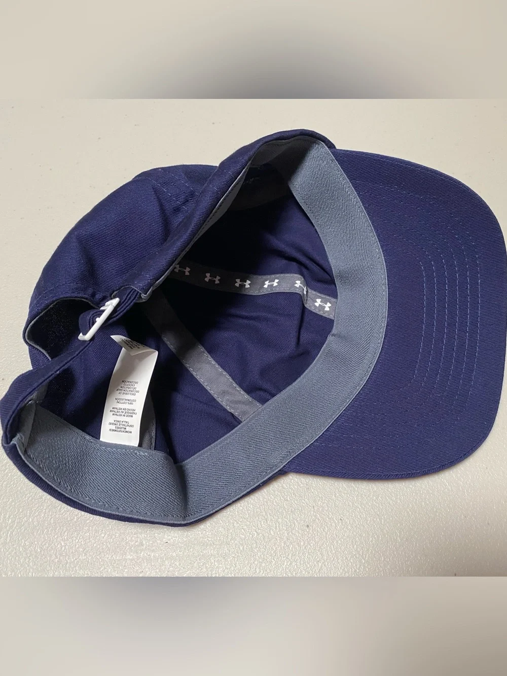 Brand New Under Armour Deep Navy Curved Bill Cap with White Logo Unsex Size