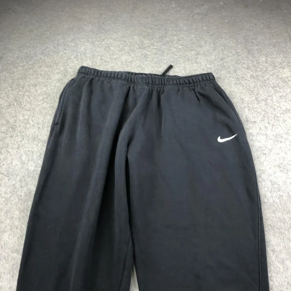 Nike Sweatpants Mens 2XL Black Fleece Joggers Elastic Waist Pockets Cuffed