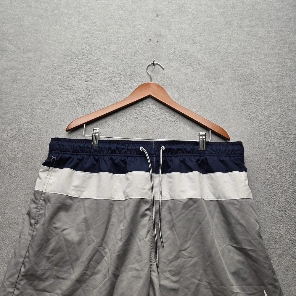 Speedo Men Swimwear XXL Gray Swim Trunks Colorblock Brand Logo Activewear 7