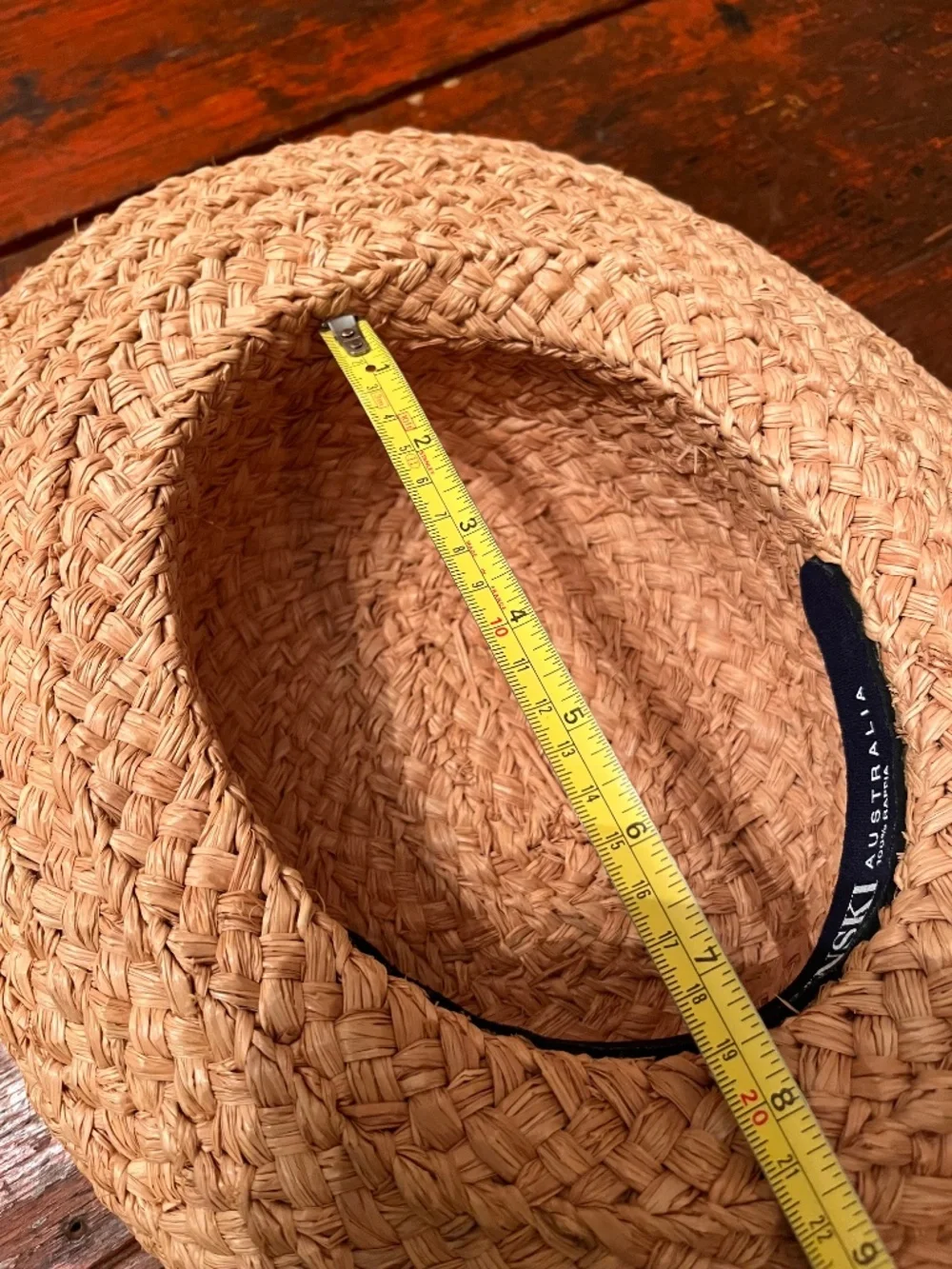 Classic Helen Kaminski Raffia Hat with black ribbon